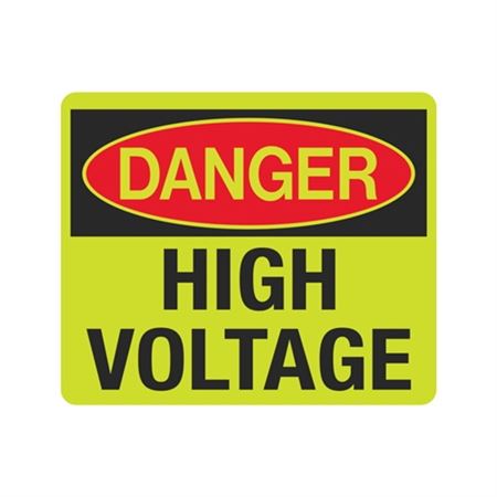 Luminescent Danger High Voltage 10"x12" Sign